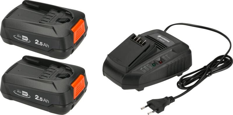 Gardena P4A QC 18V 2, 5 Ah accu(2x)+ oplader