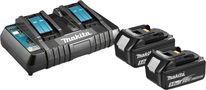 Makita LXT 18V 5, 0 Ah accu(2x)+ snellader + Mbox
