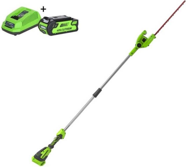 Greenworks G40PHAK2 40V Li ion accu telescoop heggenschaar set(1x 2, 0Ah accu )