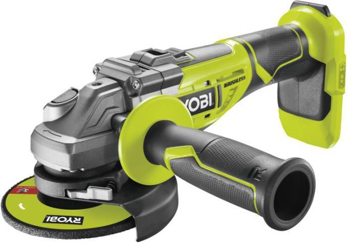 Ryobi R18AG7 0 ONE+ 18V Li Ion accu haakse slijper body 125mm koolborstelloos