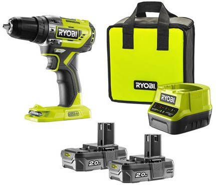 Ryobi R18PD5 220S 18V Li Ion accu klopboormachine set(2x 2.0Ah) 50Nm koolborstelloos