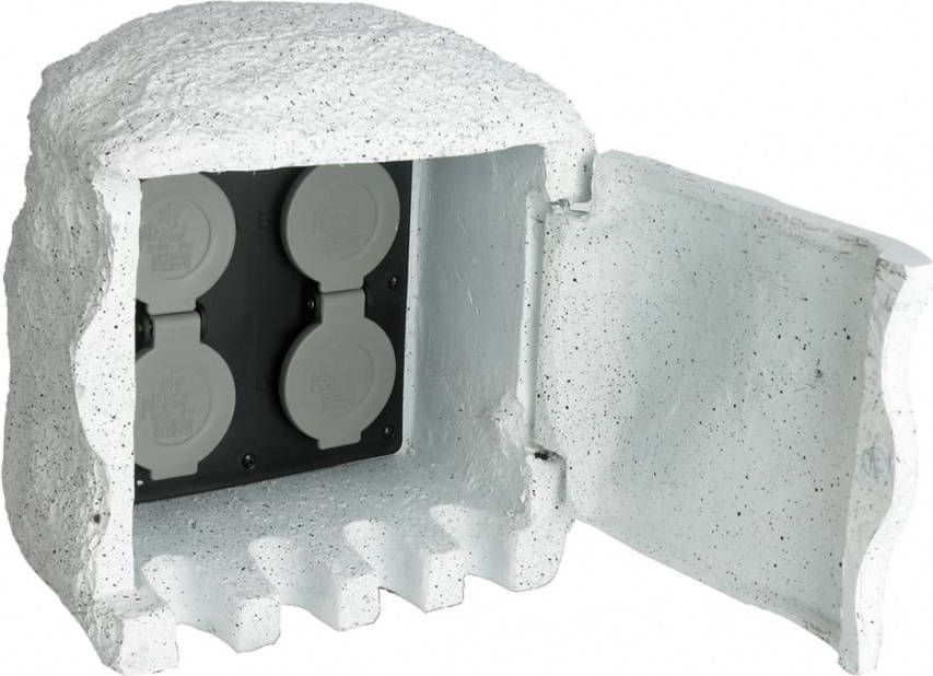 VIDAXL Buitenstopcontact kunststeen met afstandsbediening