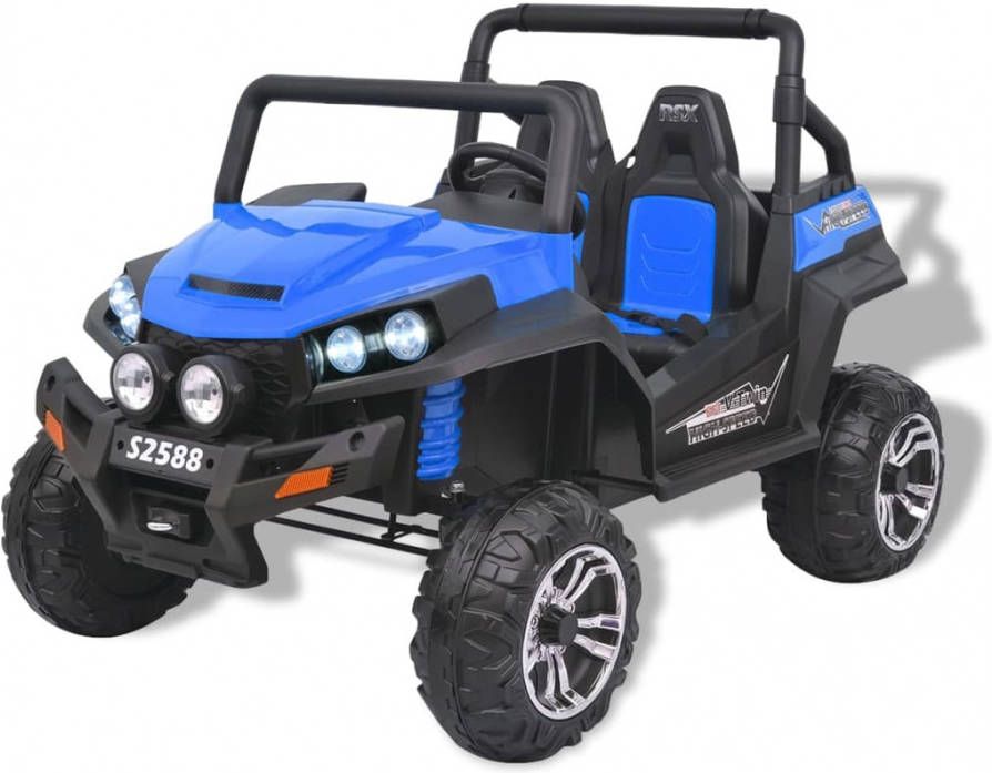 VIDAXL Elektrische speelgoedauto voor 2 personen blauw en zwart