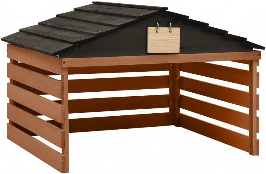VIDAXL Overkapping voor grasmaaier 78x74x54 cm vurenhout zwart bruin