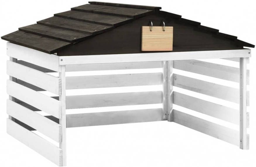 VIDAXL Overkapping voor grasmaaier 78x74x54 cm vurenhout zwart en wit